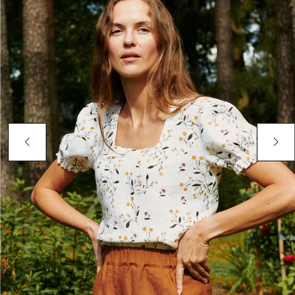 Not perfect linen puff sleeve top